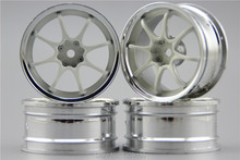 4pcs 1/10 Touring&Drift  Wheel Rim W8S1CW(Chrome+Painting White) 3mm offset  fits for 1:10 Touring&Drift Car 1/10 Rim 10288 2024 - buy cheap