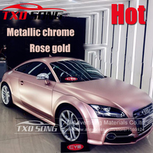 Película de vinilo cromado metalizado para coche, lámina de alta calidad, satinado, oro rosa, mate, sin burbujas 2024 - compra barato
