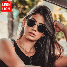 Женские квадратные солнцезащитные очки LeonLion, винтажные зеркальные очки в стиле ретро с шестиугольным стеклом, UV400, 2019 2024 - купить недорого