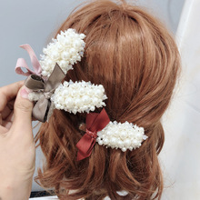 New Korea Imitiation Pearl Flower Hairpins Pearl Bow-knot Barrettes Hair Clips Crystal Metal Hair Accessories Hairgrip 2024 - buy cheap