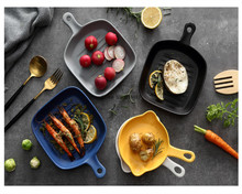 Скандинавский дом блюдо для печи лоток для выпечки креативный с ручкой керамическая тарелка для барбекю глубокое блюдо кухонная посуда 2024 - купить недорого