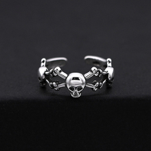 Adjustable Size Ring Punk Style Hip Hop Skeleton Male Female Jewelry Fashion Personality Open Skull Ring For Men and Women 2024 - buy cheap