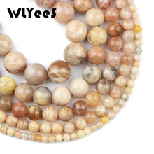 WLYeeS Alta Qualidade Sunstone Natural Stone Beads Rodada Bola 4 6 8 10 12mm Solta pérola de jóias pulseira fazendo DIY Acessórios 2024 - compre barato