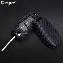 Ceyes-carcasa protectora para llave de coche, funda de diseño para Ford Focus Everest Explorer Edge Kuga, accesorios de fibra de carbono 2024 - compra barato