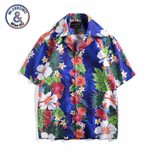 Mens Hawaiian Shirt Male Casual camisa masculina Tropical plant print Beach Shirts Short Sleeve Loose Beach chemise homme 2024 - buy cheap