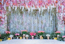 Cenários de fotografia para festas de casamento, fundo de fotos com flores para cortina, computador impresso para estúdio de fotografia 2024 - compre barato