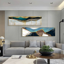 Pintura en lienzo abstracta para decoración del hogar, carteles e impresión de cabecera de color dorado, imágenes artísticas de pared modernas para sala de estar y dormitorio 2024 - compra barato