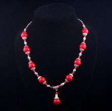 Collar tradicional de mujer, cuentas de Coral rojo tibetano, r tibetano, envío gratis 2024 - compra barato