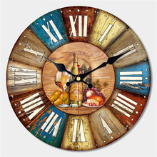 Vintage Dishes Design Large Wall Clock Creative Silent Home Cafe Kitchen Wall Clocks Watches Home Decor Retro Wall Clocks Art 2024 - buy cheap