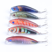 5pcs 7cm 8.2g  Floating Minnow Fishing Lure Laser Hard Artificial Bait 3D Eyes  Fishing Wobblers Crankbait Minnows 2024 - buy cheap