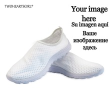 Twoheartsgirl-zapatos de malla personalizados para mujer, mocasines de malla, transpirables, con logotipo, para primavera y verano 2024 - compra barato