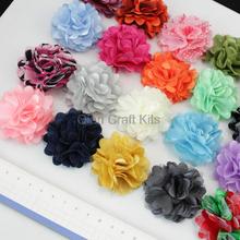 65pcs assorted satin veil cotton Flowers Rolled Rosettes for wedding decor,diy jewelry Headbands 2'' mixed colors 2024 - buy cheap