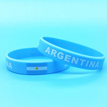 100 pçs argentina bandeira silicone pulseira esporte pulseiras impressão país masculino feminino pulseira de pulso de borracha acessórios ao ar livre 2024 - compre barato