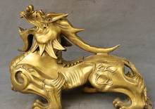 FengShui-estatua de bronce puro de 22 pulgadas, estatua de León, dragón, unicornio, BiXie, protector de templo de China, 25% de descuento, venta al por mayor de fábrica 2024 - compra barato