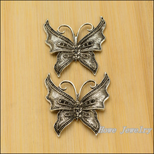 Venta al por mayor 18 piezas retro mariposa plata tibetana ajuste para collares y colgantes accesorios de joyería de metal 2024 - compra barato