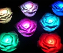 12pcs 7 colors Changing Auto Flameless Romantic Rose Shaped Led Bedroom Home Light 2024 - buy cheap