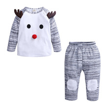 2018 Christmas Baby Clothes Sets Fleece Deer Newborn T-Shirt Trouser 2Pcs Suits Infant Jumpsuits Xmas Costumes Outfits 0-2Years 2024 - buy cheap
