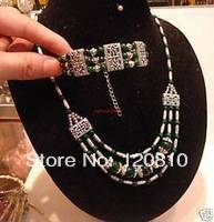 tibet silver SET tibet silver malachite beads Necklace,Bracelet 2024 - buy cheap