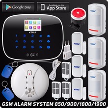 Wireless GSM Voice Home Burglar Security Alarm ISO Android App Control Autodial TFT Color Display Wireless Smoke Detector 2024 - buy cheap