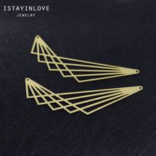 Handmade Jewelry Making Supplies Pendant Cut Hollow Metal Raw Brass Geometric Charm For DIY Necklace Earring Brooch RD232 4 2024 - buy cheap