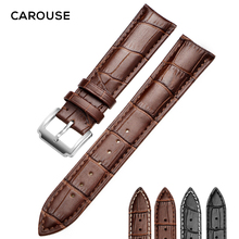 Ремешок для часов Carouse из мягкой телячьей кожи, водонепроницаемый черный браслет для наручных часов, 18 мм 20 мм 22 мм 24 мм 2024 - купить недорого