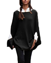 Suéter de punto de mujer 2019 otoño Casual cuello redondo holgado de manga larga sólido suéter camisetas de talla grande prendas de vestir femeninas 2024 - compra barato