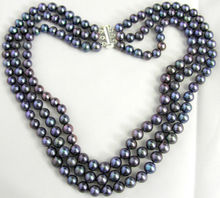 Collar de perlas cultivadas en agua dulce, color negro, 6-7mm, 17-19 ", nuevo estilo, envío gratis 2024 - compra barato