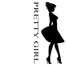 Белое/BlackPretty платье для девочки силуэт виниловая наклейка на автомобиль водонепроницаемый багажник Арт Декор L301 2024 - купить недорого