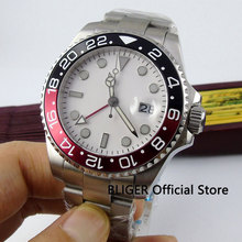 Esfera de cristal de zafiro de 43mm para hombre, reloj con función GMT de bisel negro y rojo, marcas luminosas, movimiento automático, B313 2024 - compra barato