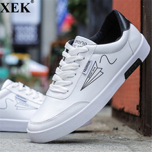XEK 2018 New Spring White Shoes Men Summer Running Flat Leather Sneakers Male White PU Board Shoes Sports Outdoor Shoes JH209 2024 - buy cheap