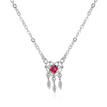 Charm Crystal Red Heart Necklace For Women Jewelry Fashion Silver Plated Necklace Girl Birthday Party Accessories Gift 2024 - buy cheap