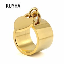 Fashion Female Ring Jewelry Wedding Bands Heart Statement Personal Laser Letter Logo Lover's Anillos Bague for Party 2024 - buy cheap