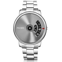 Часы Paidu от знаменитого бренда, модные, творческие, мужские, современные, серебристые, из нержавеющей стали, кварцевые, мужские часы, reloj hombre 2020 2024 - купить недорого