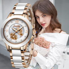 SUNKTA Ceramics Watch New Women Quartz Watches Ladies Top Brand Luxury Female Wrist Watch Girl Clock Wife gift Relogio Feminino 2024 - buy cheap