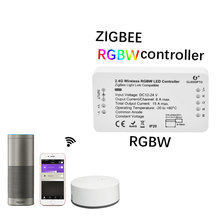 Zigbee-controlador rgbw, controle compatível com zll, 12v, 24v, 4 canais, iluminação, tradfri 2024 - compre barato