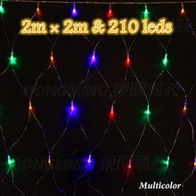 Cordão de luz led rgb com tela de 220v, 2x2m, para decoração de festas, jardim, natal, casamento, rede leve colorida 2m x 2m 2024 - compre barato