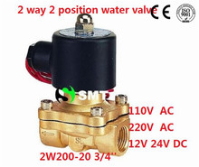 Free Shipping Solenoid Valve Water Air N/C 220V AC 3/4" 2W200-20 Option DC12V,DC24V or AC110V 2024 - buy cheap