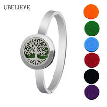Fashion Tree Pattern 25MM Magnet Essential oil Diffuser Bangle Bracelet Stainless Steel Round Aroma Perfume Locket Bangle 2024 - buy cheap