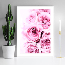 Cuadros Decoracion Salon Pink Peonies Posters and Prints Wall Art Print Canvas Painting Flowers Wall Pictures For Living Room 2024 - buy cheap