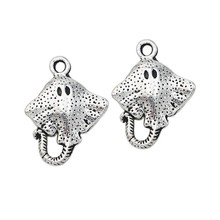 20pcs Hot Sale Ocean Fish Mobula Charms Antique Silver Pendants for Jewelry Making DIY Handmade Craft 20x15mm 2024 - buy cheap