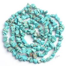 Gemas de alta calidad para fabricación de joyas, gemas sueltas de 5-8mm, bonito azul, turquesas, grava, turquesas, hilo de cuentas sueltas de 34 ", w1632 2024 - compra barato