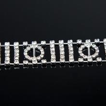 5Yards Sew On Silver Golden Round Crystal Trimming Glass Crystals 888 Stones Rhinestone Bridal Trim 2024 - buy cheap