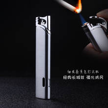 Compact Jet Gas Torch Turbo Lighter Strip Windproof All Metal Cigar Lighter 1300 C Butane Cigarette Accessories No Gas Portable 2024 - buy cheap