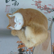 simulation yellow cat lifelike handicraft sleeping cat model gift about 25x20x11cm 2024 - buy cheap