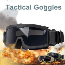 USMC-gafas tácticas militares para hombre, lentes tácticos de Airsoft para motocicleta, antiniebla, para disparar, ejército, al aire libre, 3 lentes, nuevas 2024 - compra barato