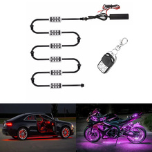 RGB LED Wireless Remote Control Car motorcycle light atmosphere Lamp with smart stop brake light Accent Neon Style Light Kit 2024 - buy cheap