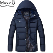 Mwxsd зимняя мужская теплая парка с капюшоном, Мужская Толстая Меховая куртка и пальто, мужская верхняя одежда с хлопковой подкладкой, утепленное пальто, верхняя одежда 2024 - купить недорого