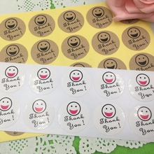 100pcs/lot 3cm Round Kraft Paper Seal Sticker Smiling face Thank You Stickers packaging label for wedding decoration 2024 - buy cheap