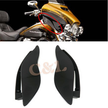 Defletores de ar ajustáveis abs fumaça escura, tampa de asa lateral para harley street glide electra glide tri glide modelos 2014-2016 2024 - compre barato