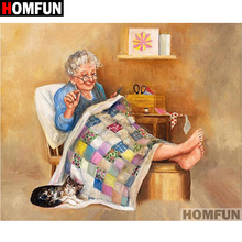 HOMFUN Full Square/Round Drill 5D DIY Diamond Painting "Grandmother" Embroidery Cross Stitch 5D Home Decor Gift A07202 2024 - buy cheap